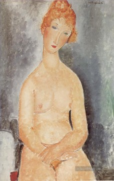  sitzen - Akt 1918 Amedeo Modigliani saß